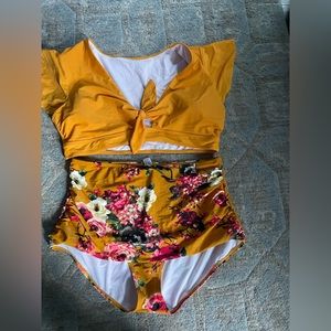 Women’s Two Piece High Waist Bottom Swimsuit ~ Size 16